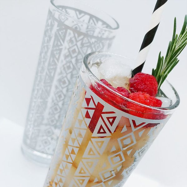 BarConic® Collins Glass - Silver Aztec Pattern - 9.5 ounce For Cheap - Image 2