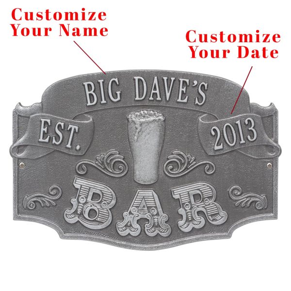 CUSTOMIZABLE Cast Aluminum Plaque -  Established Bar  Sale - Image 3