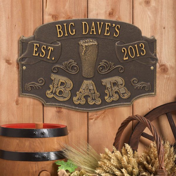 CUSTOMIZABLE Cast Aluminum Plaque -  Established Bar  Sale - Image 2