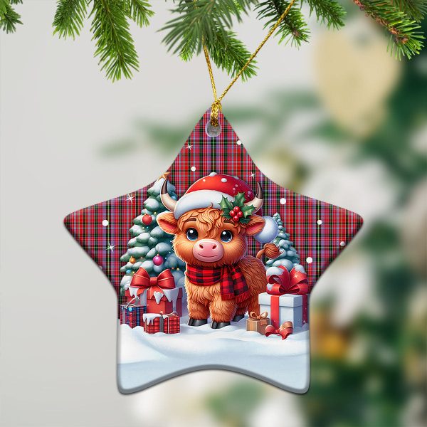 Udny Tartan Christmas Ceramic Ornament - Highland Cow Winter Style on Sale - Image 4