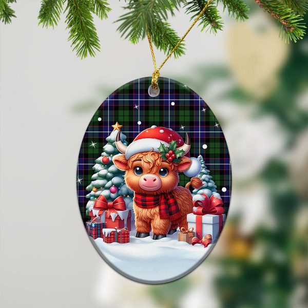 Galbraith Modern Tartan Christmas Ceramic Ornament - Highland Cow Winter Style Cheap - Image 3