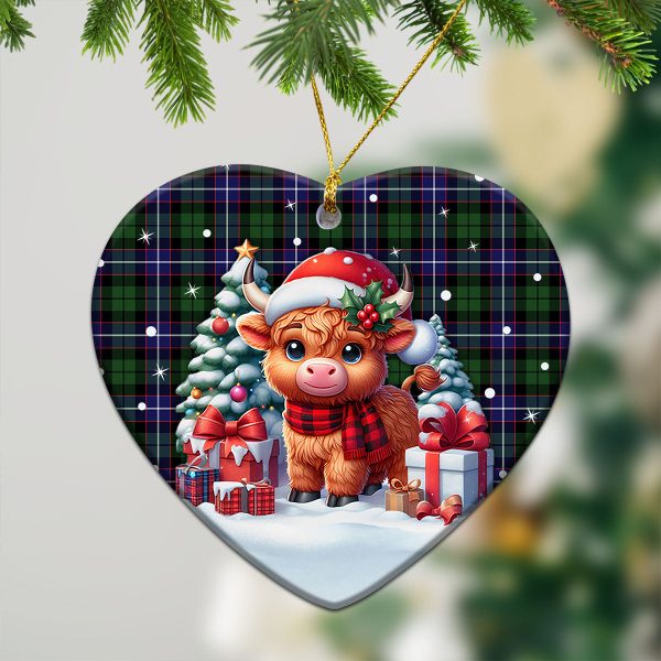 Galbraith Modern Tartan Christmas Ceramic Ornament - Highland Cow Winter Style Cheap - Image 5