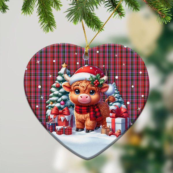 Udny Tartan Christmas Ceramic Ornament - Highland Cow Winter Style on Sale - Image 5