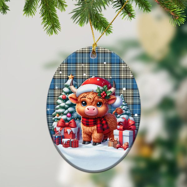 Napier Ancient Tartan Christmas Ceramic Ornament - Highland Cow Winter Style Online Hot Sale - Image 3