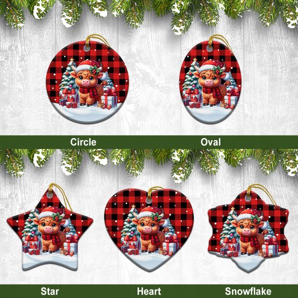 McGregor Rob Roy Modern Tartan Christmas Ceramic Ornament - Highland Cow Winter Style For Cheap