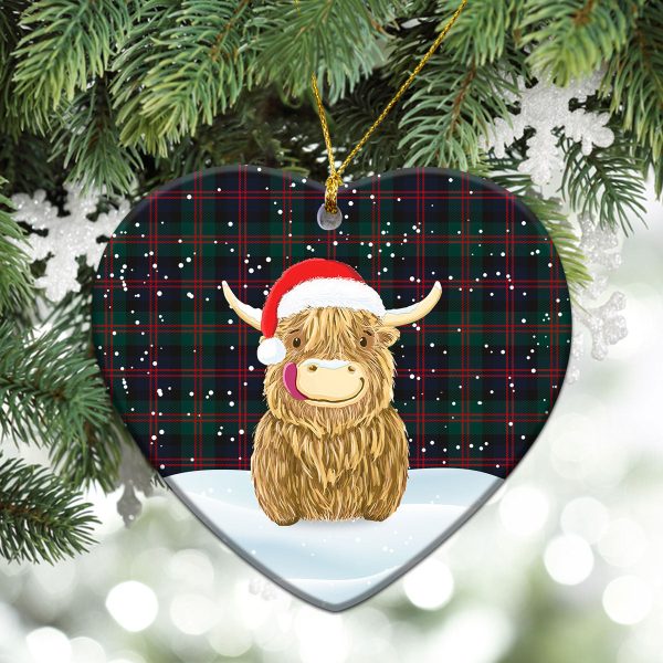 Blair Modern 01 Tartan Christmas Ceramic Ornament - Highland Cows Style Online now - Image 5