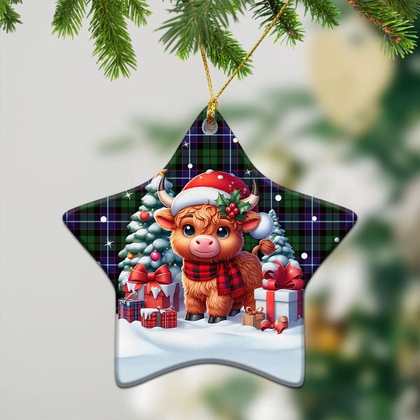 Galbraith Modern Tartan Christmas Ceramic Ornament - Highland Cow Winter Style Cheap - Image 4