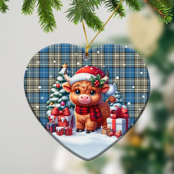 Napier Ancient Tartan Christmas Ceramic Ornament - Highland Cow Winter Style Online Hot Sale - Image 5